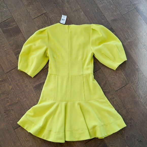 Jonathan Simkhai Kayleigh Cutout Crepe Mini Dress Lime Yellow Sz 2 NWT $495 - Picture 14 of 14
